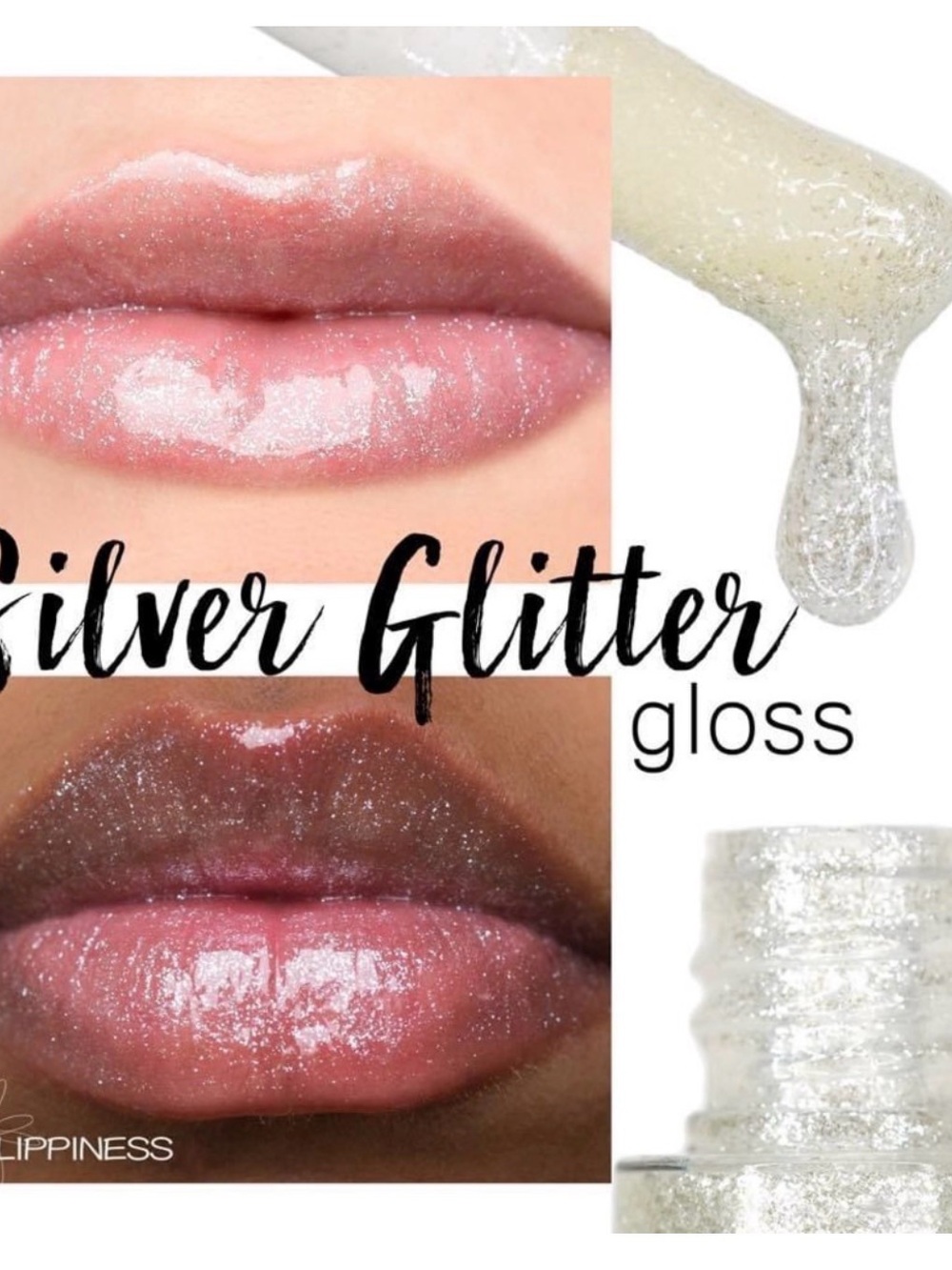 Silver Glitter Lip Gloss by Senegence